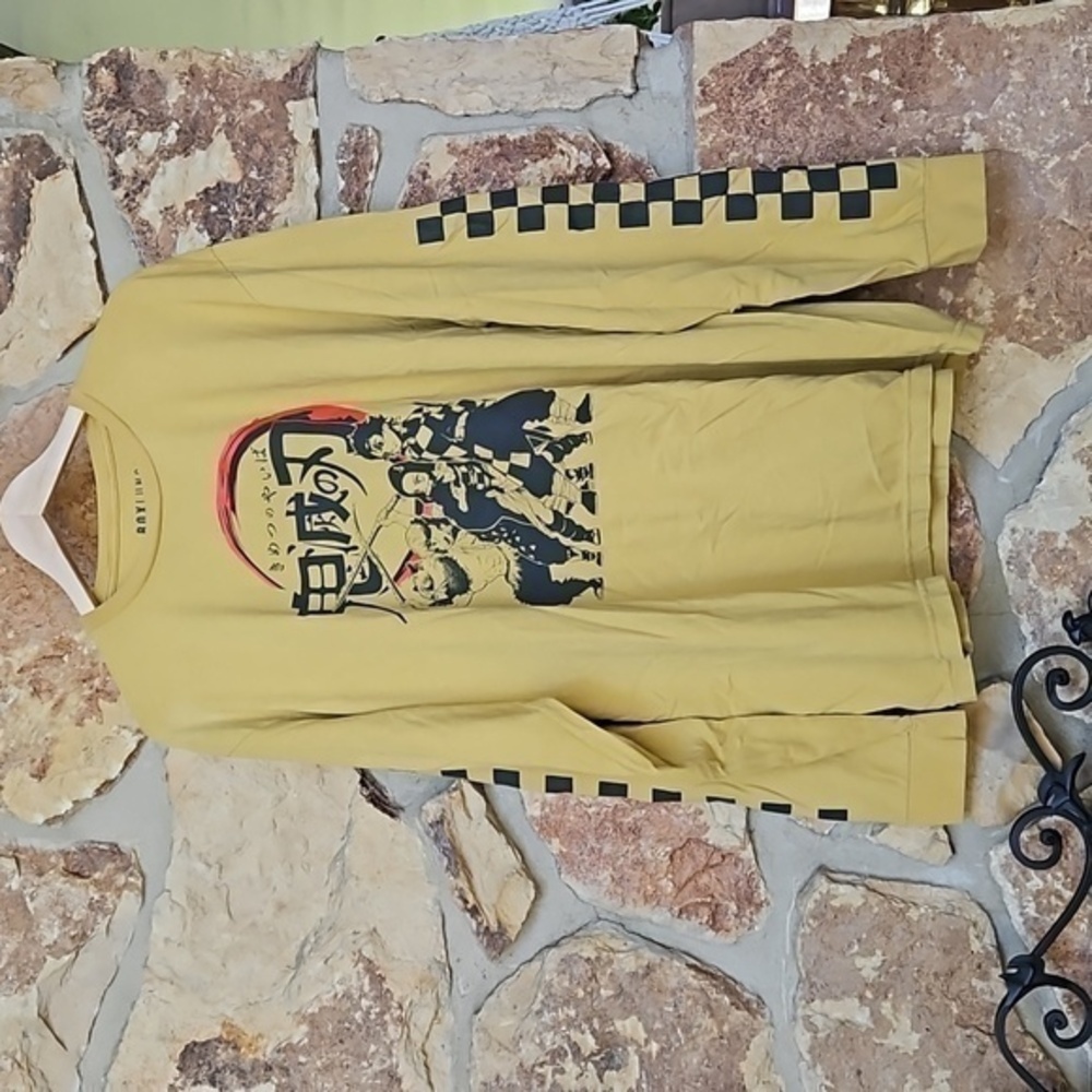 BoxLunch Exclusive Demon Slayer: Kimetsu no Yaiba Checkered Long Sleeve T Sz XXL